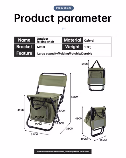 Chaise de camping en plein air militaire/chaise de plage/ siège de chaise pliante/chaise d'armée/chaise en toile